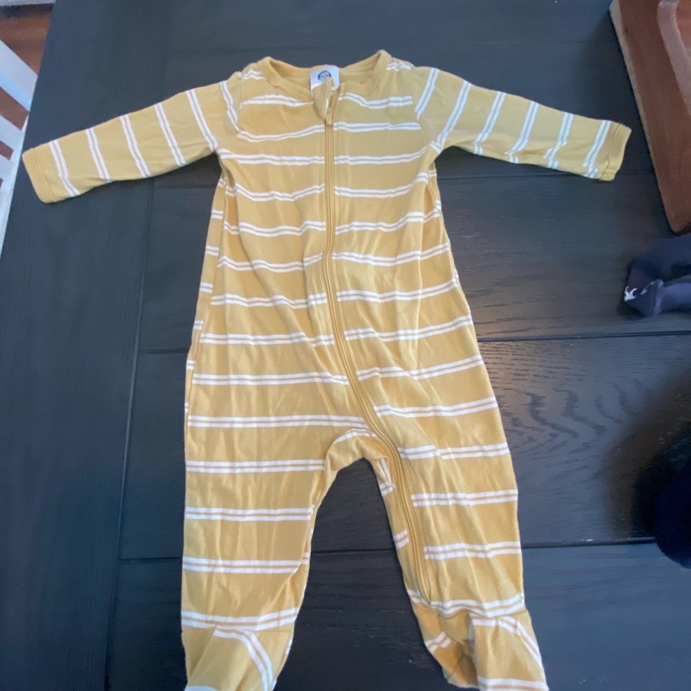 Yellow Striped Newborn One Piece